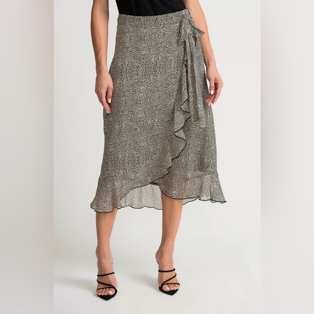 Joseph Ribkoff Faux Wrap Leopard Skirt NWT Size 12
